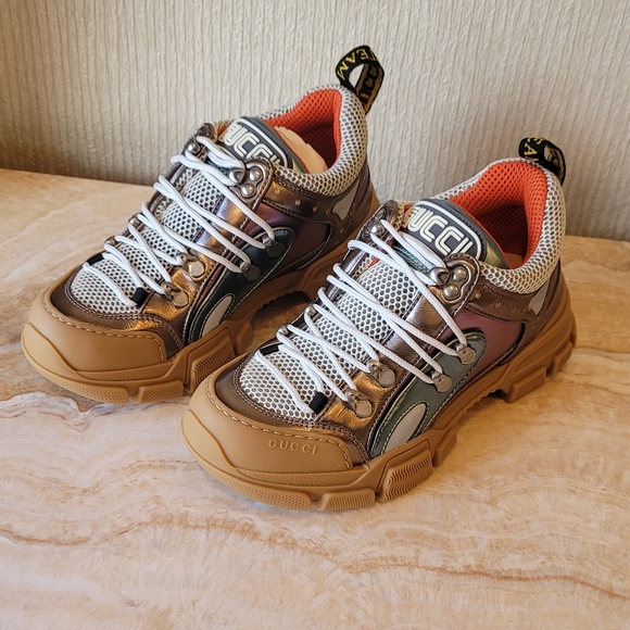 Gucci Flashtreck Metallic Sneakers MSRP $1,140 - Picture 1 of 15